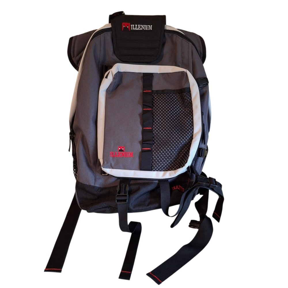 Illenium Skateboard Snowboarding Gaming Backpack Black Grey Red Music DJ